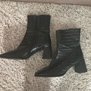 Jeffrey Campbell square toed boots